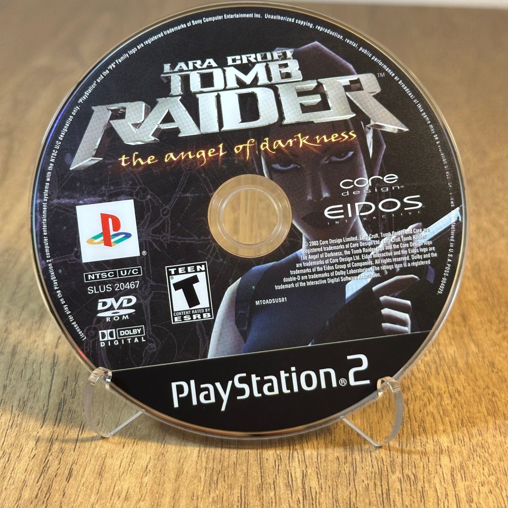 Sony Tomb Raider Angel of Darkness PS2 TESTED NTSC Black GOOD Disc Only